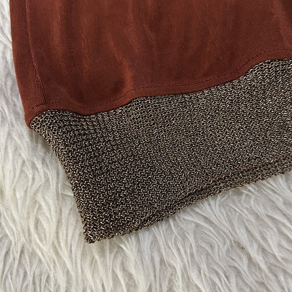 Chico's Travelers brown gold slinky Top size medium - Picture 3 of 7